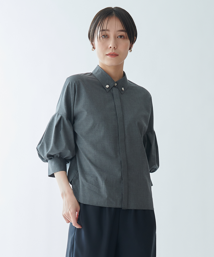 デザインスリーブブラウス