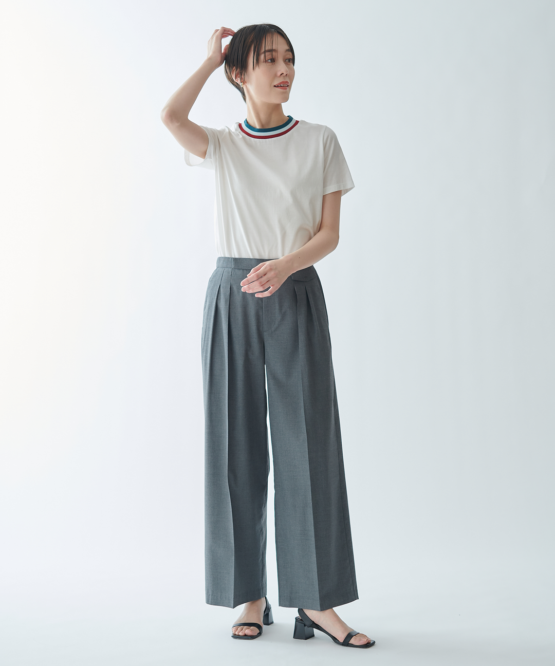 ハイウエストワイドパンツ