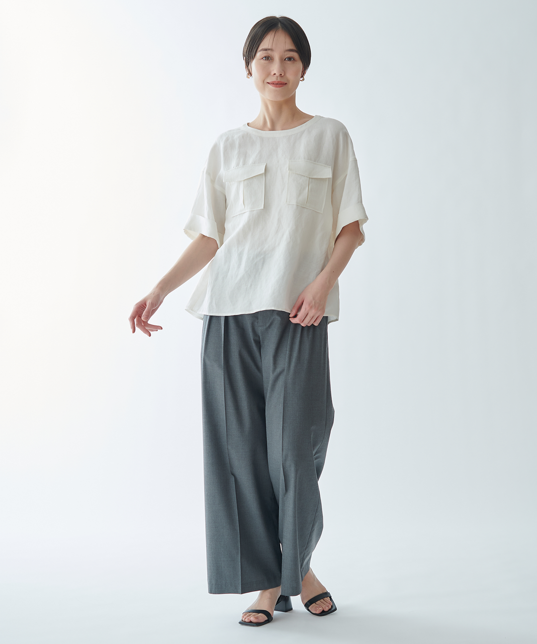 ハイウエストワイドパンツ