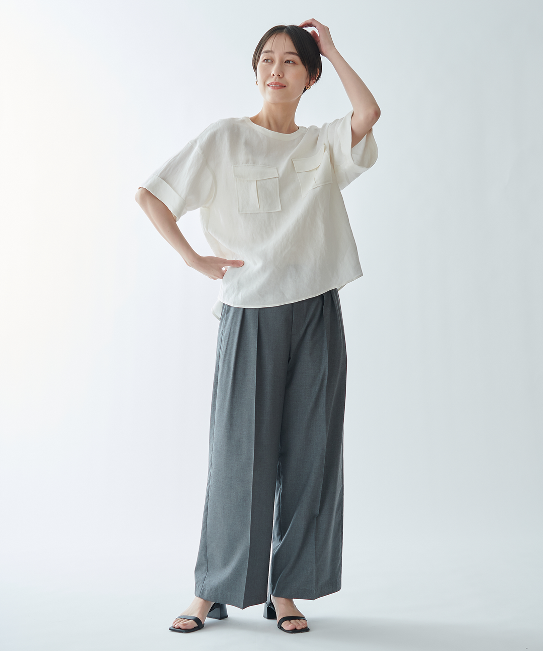 ハイウエストワイドパンツ