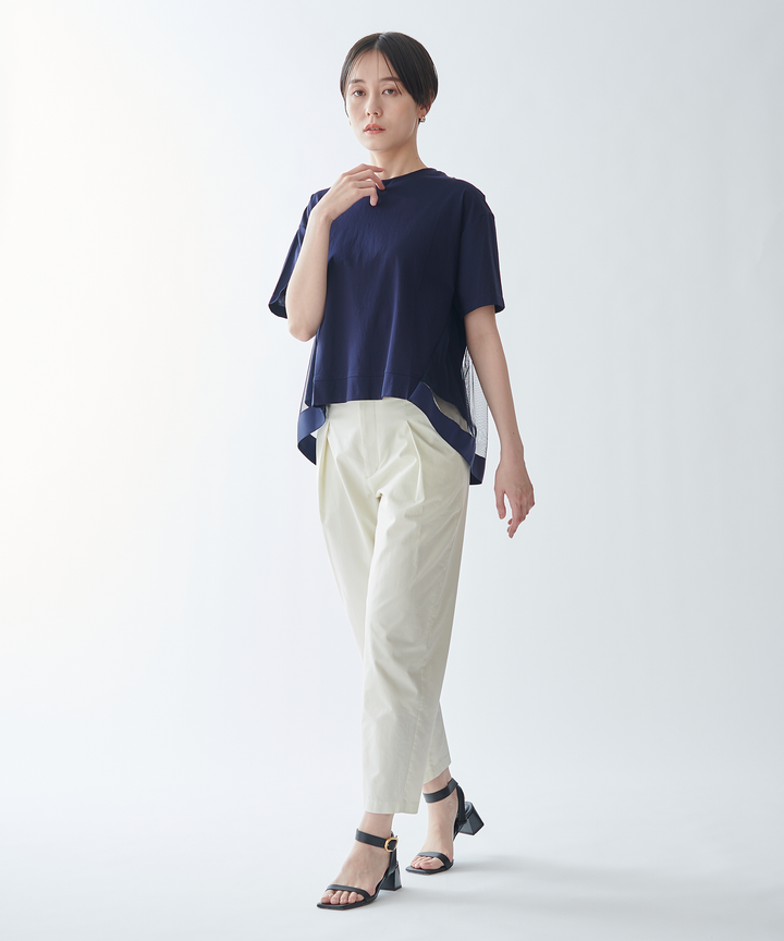 異素材ドッキングTシャツ