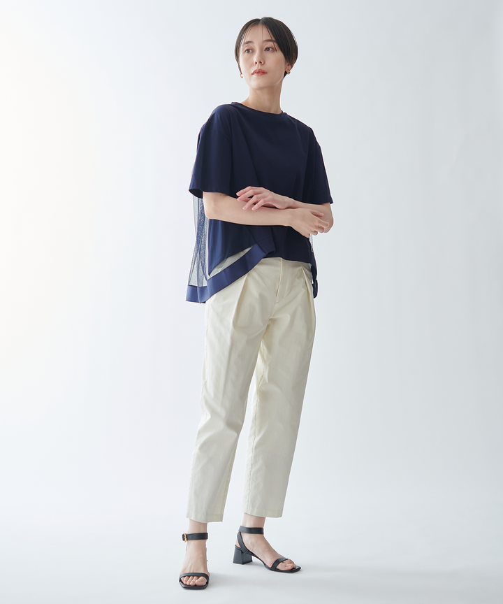 異素材ドッキングTシャツ