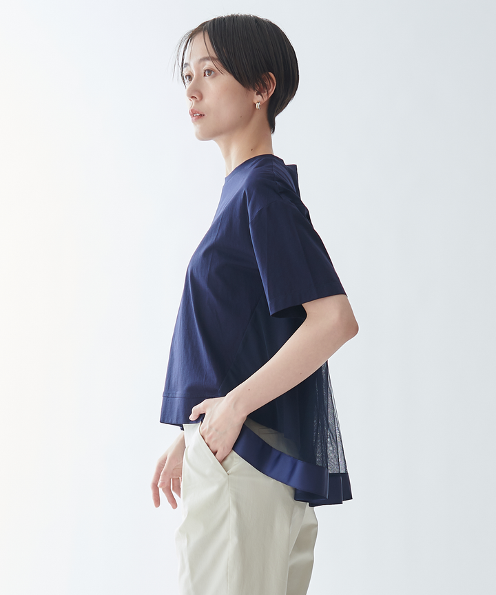 異素材ドッキングTシャツ