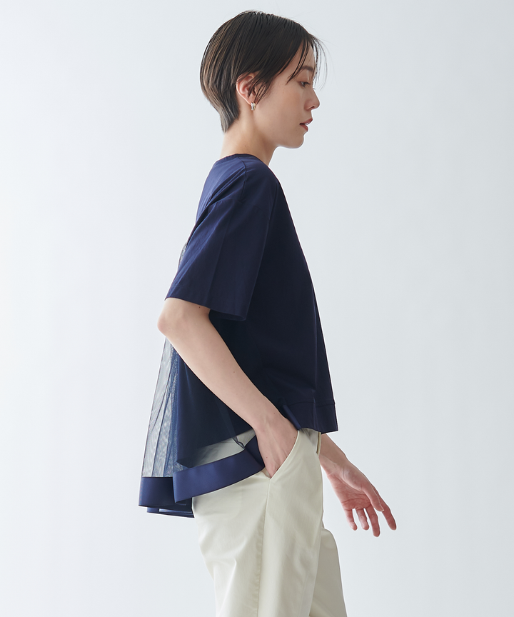 異素材ドッキングTシャツ