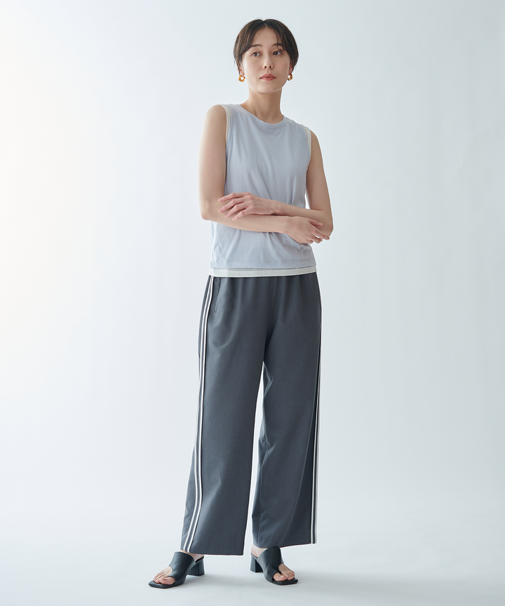 配色パイピングパンツ