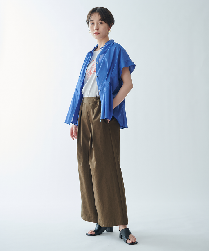 サスペンダー付きワイドパンツ