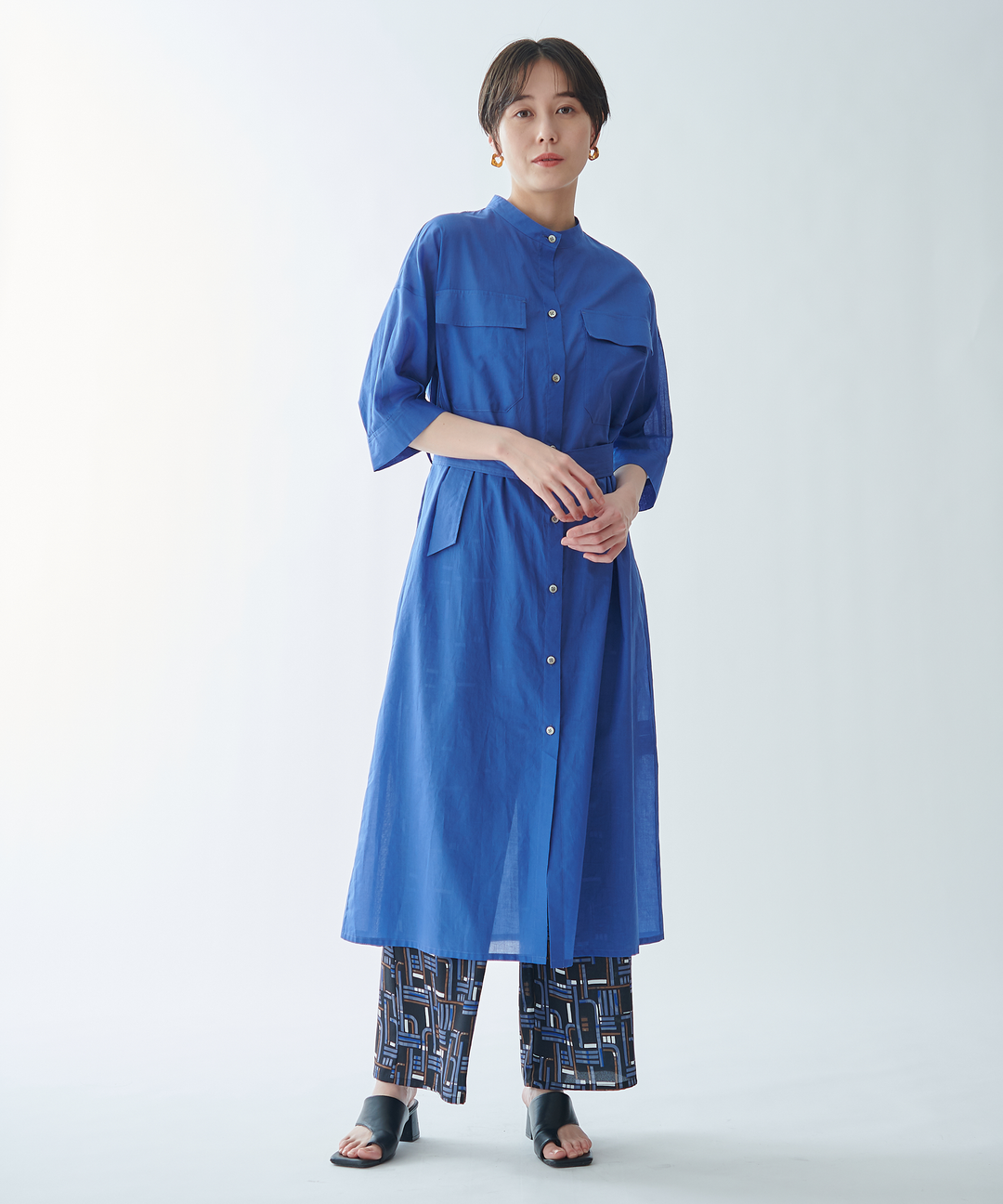 ウエストベルトシャツワンピース – FACE SANS FARD ウエストベルトシャツワンピース – FACE SANS FARD
