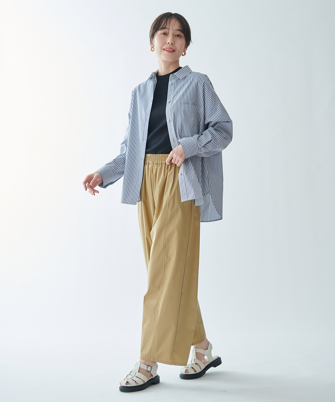 バックヨークストライプデザインシャツ