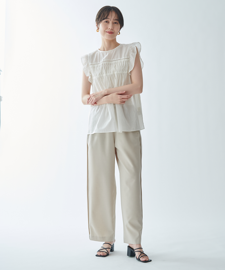 配色パイピングパンツ