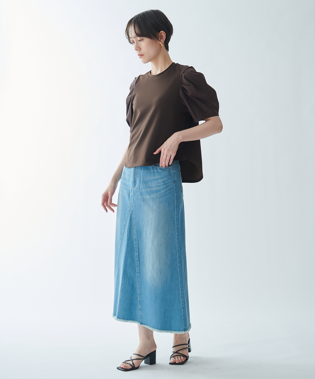 Aラインデニムスカート