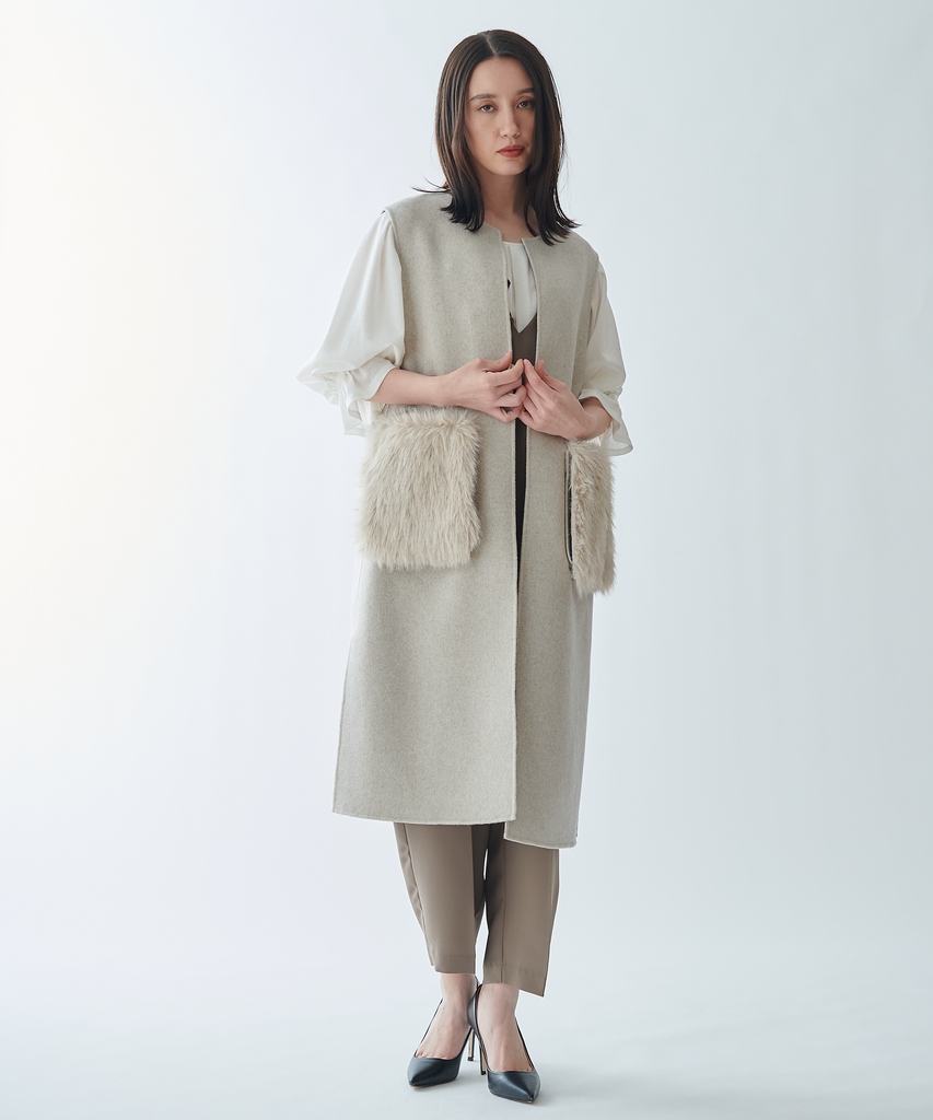 ファーポケットロングジレ – FACE SANS FARD