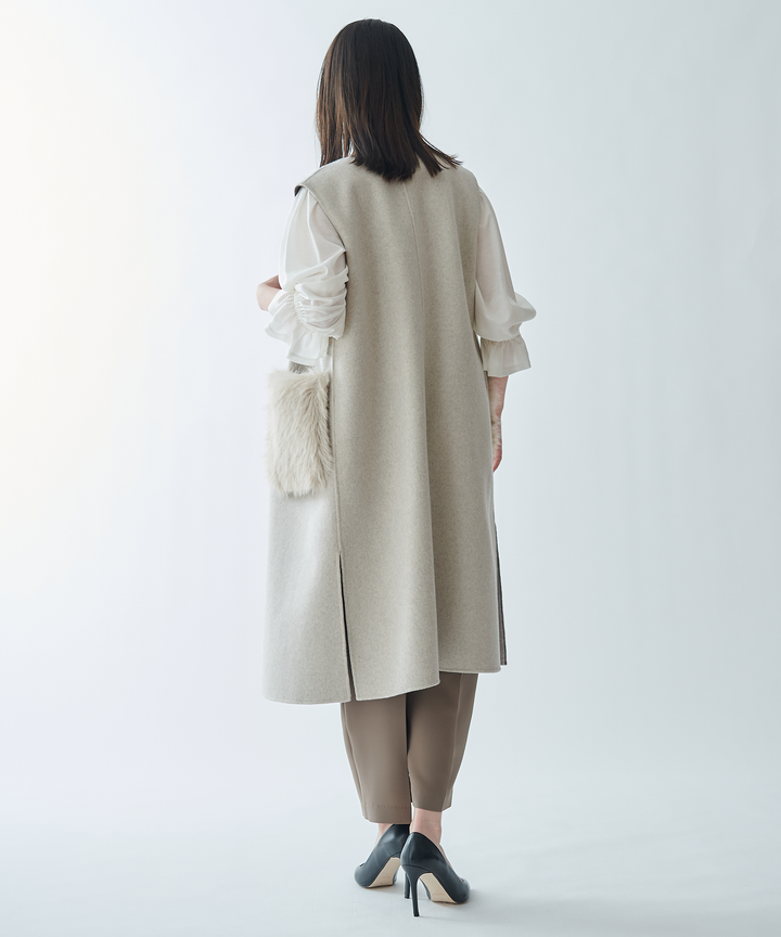 ファーポケットロングジレ