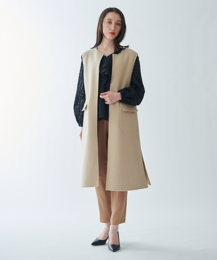 ファーポケットロングジレ