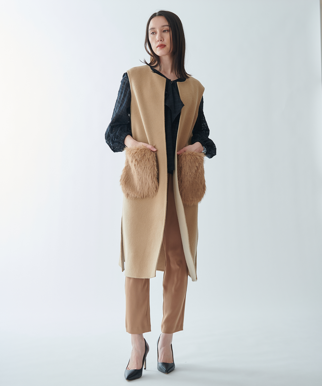 ファーポケットロングジレ – FACE SANS FARD ファーポケットロングジレ – FACE SANS FARD