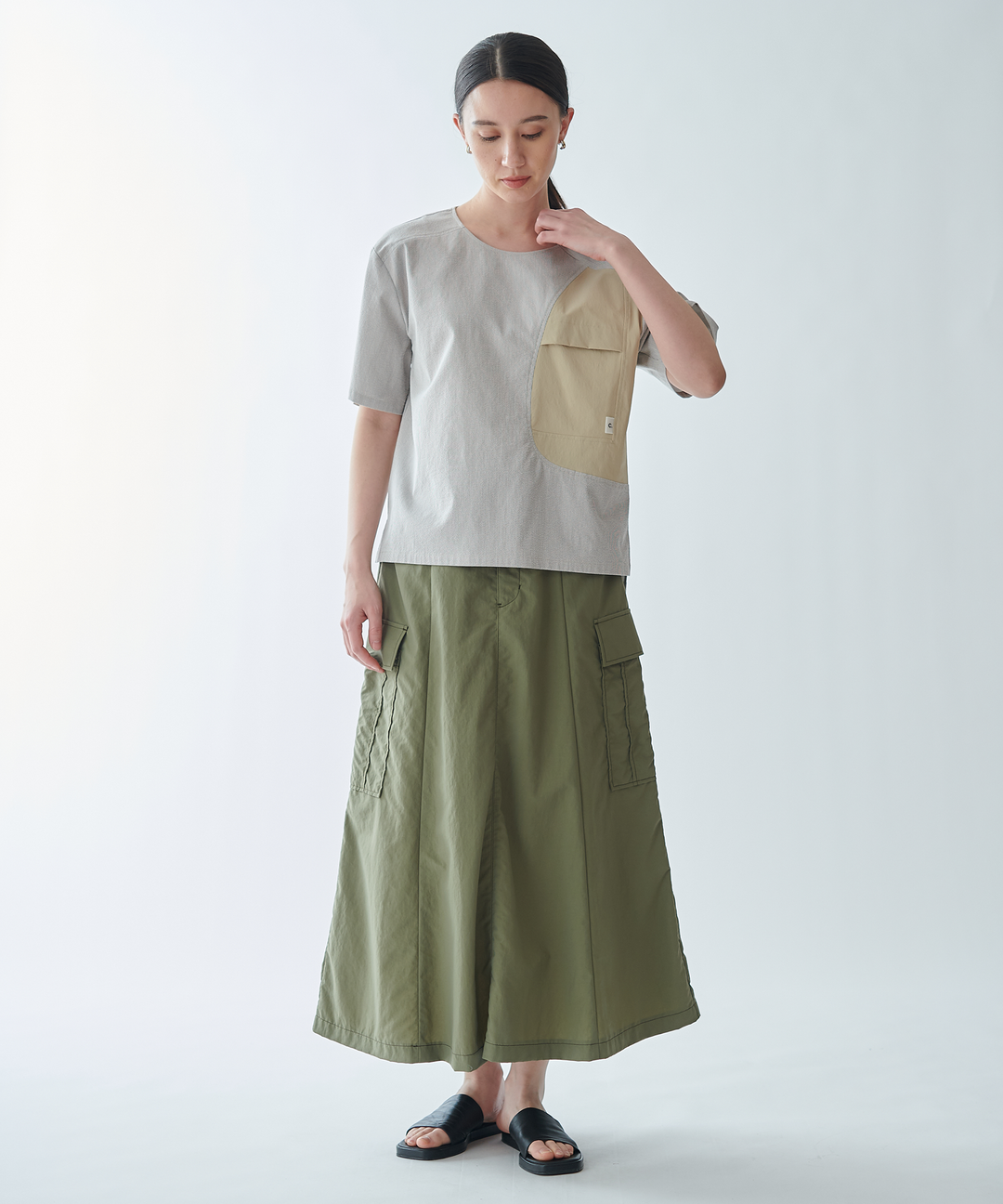 アシンメトリードッキングブラウス