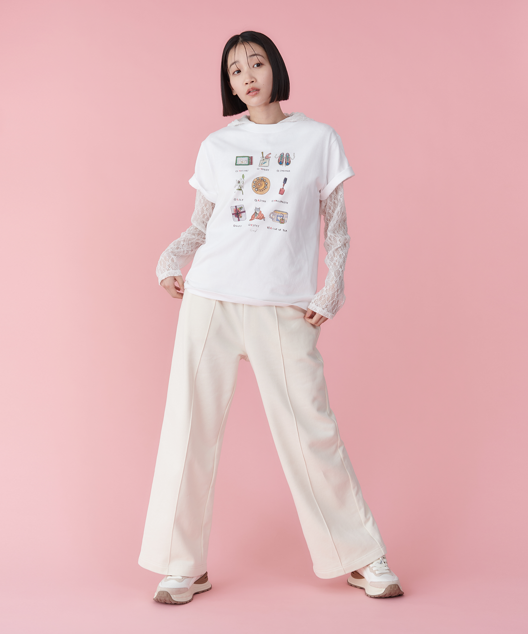 ピンタックスウェットパンツ