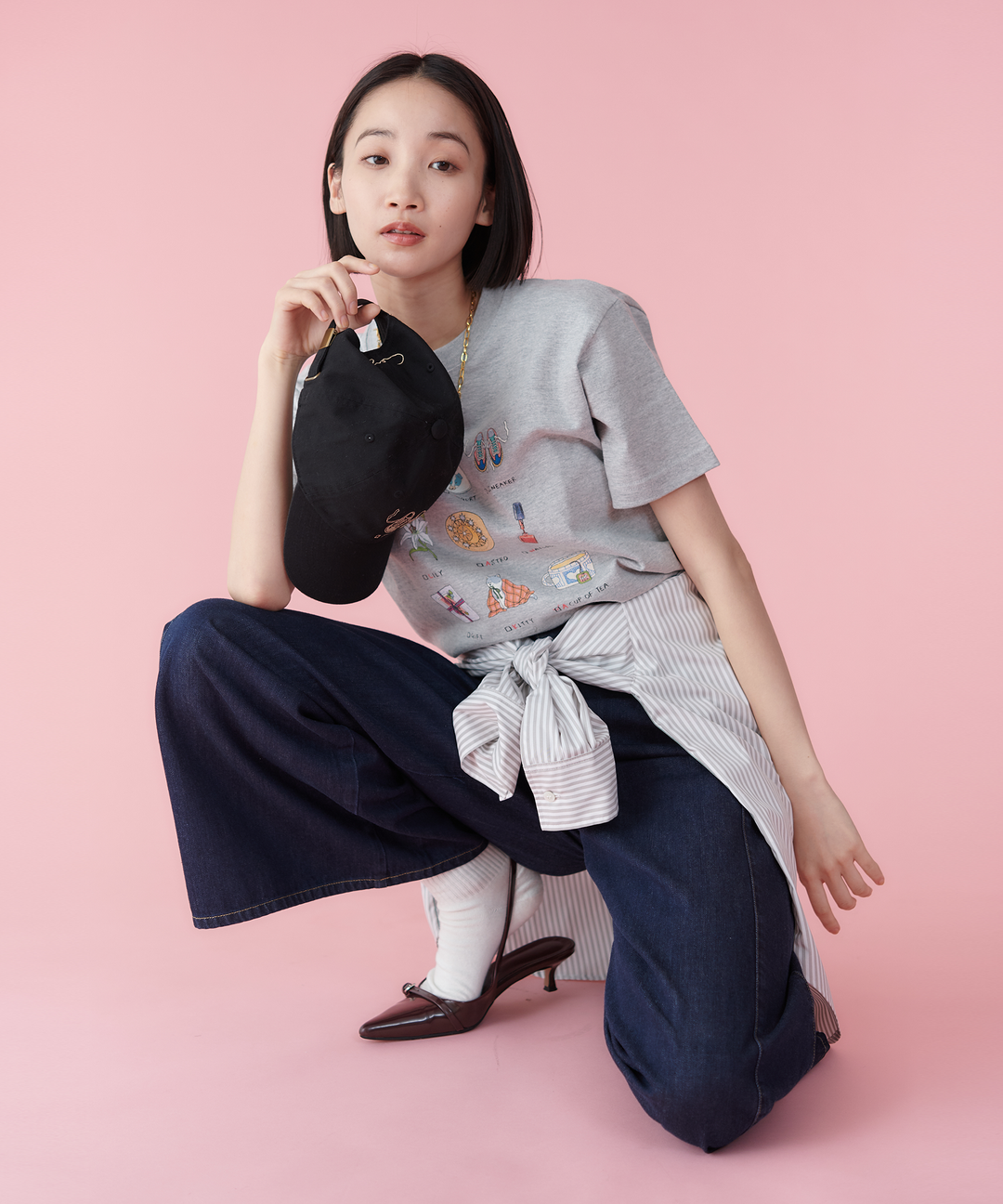 ワイドシルエットデニムパンツ