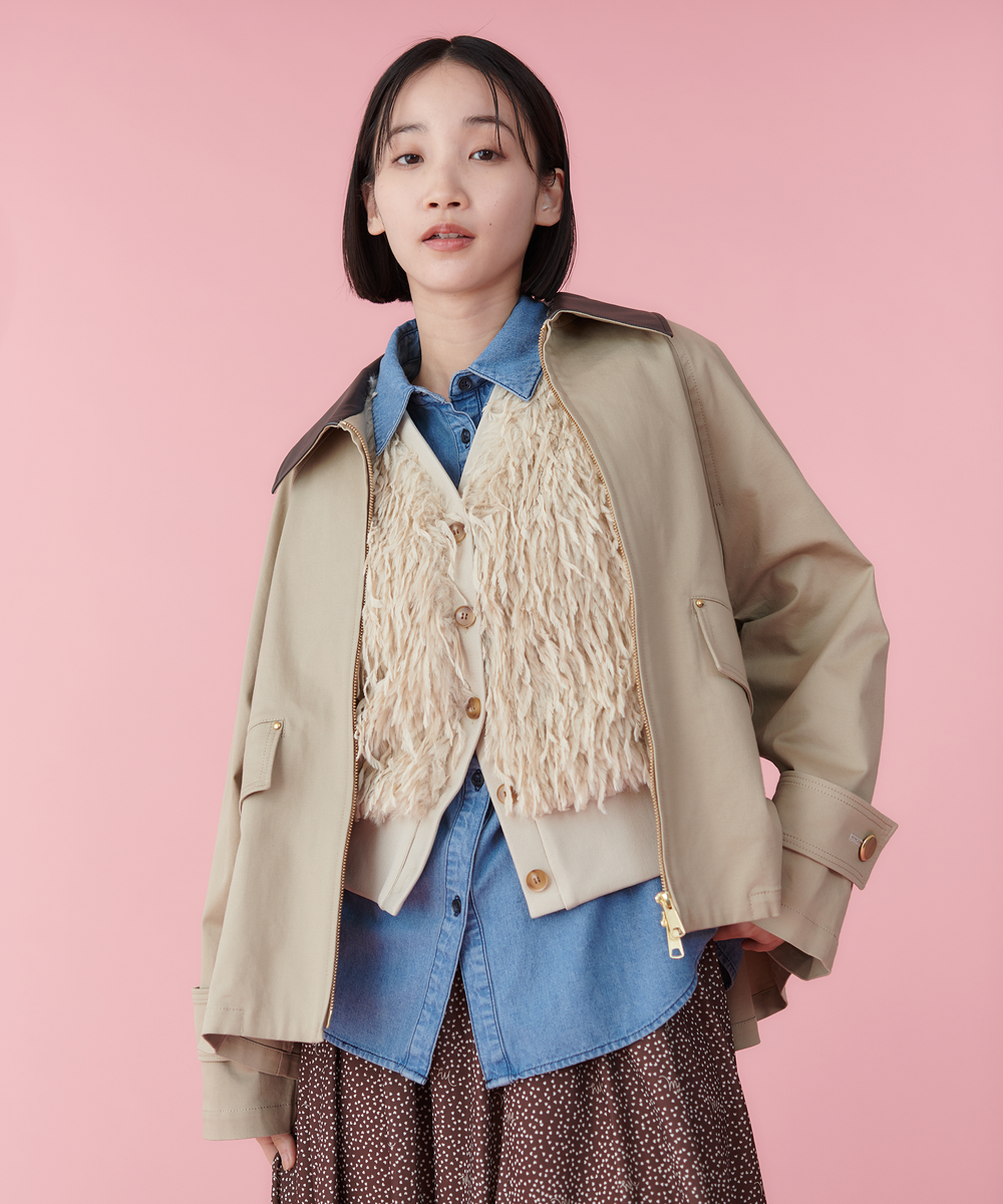 モデル H：165cm / 38 / ベージュ＊ブラウン