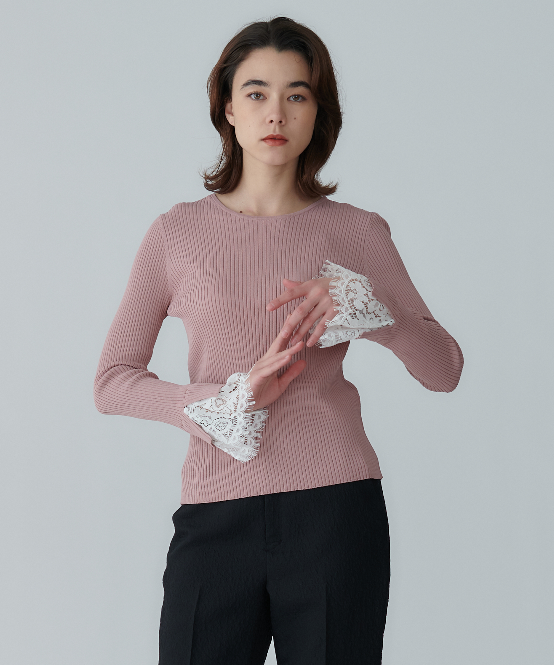 む*ー様 美品◯アンテプリマ ローズレース モチーフ ニット ベージュ 38 袖レースリブニット – FACE SANS FARD
