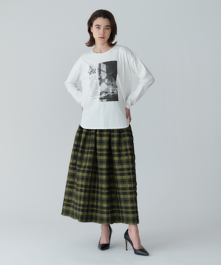 フォトプリントオーバーサイズロングTシャツ