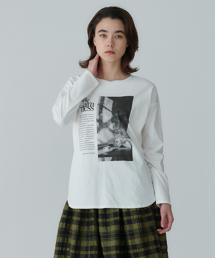フォトプリントオーバーサイズロングTシャツ