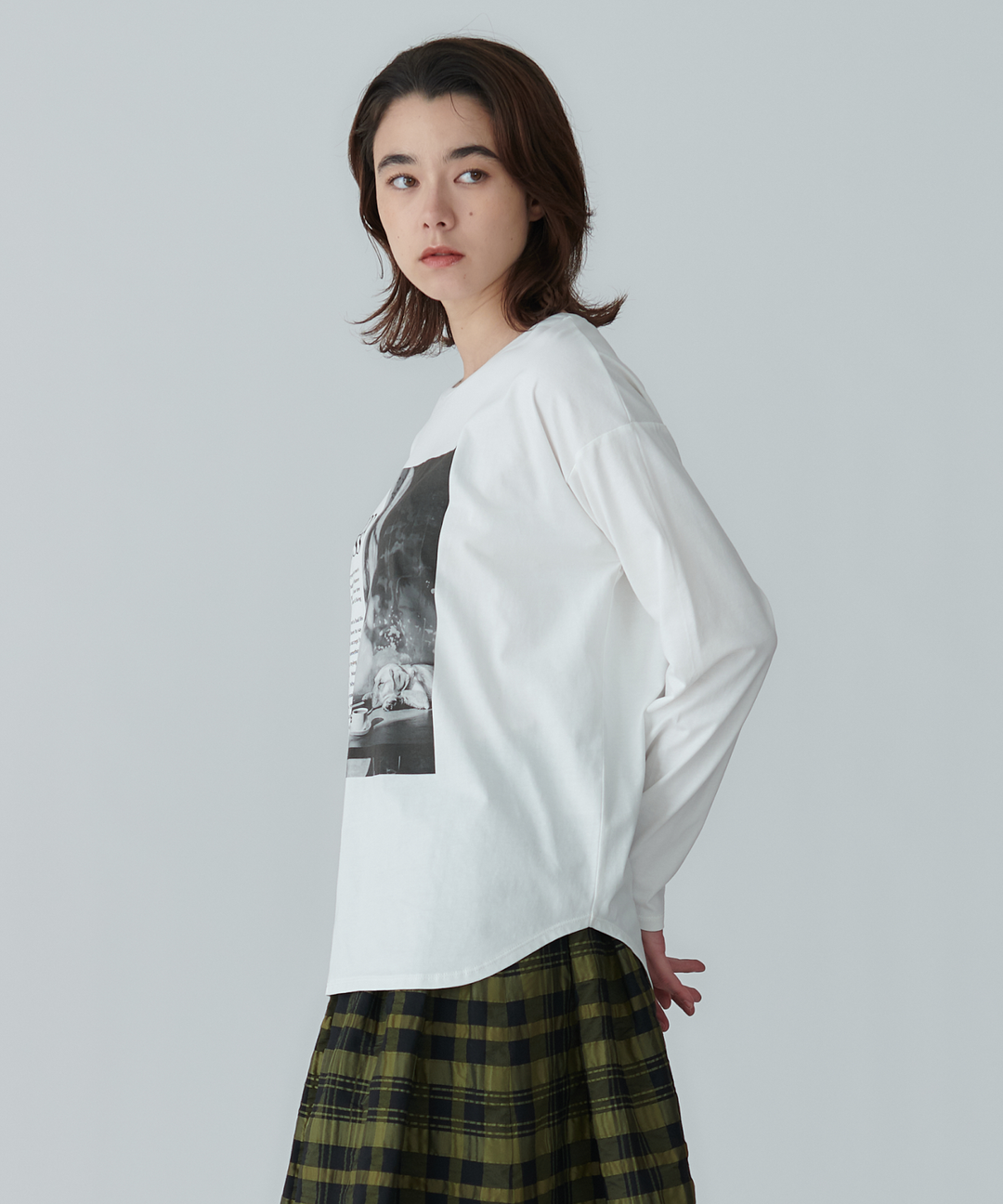 フォトプリントオーバーサイズロングTシャツ