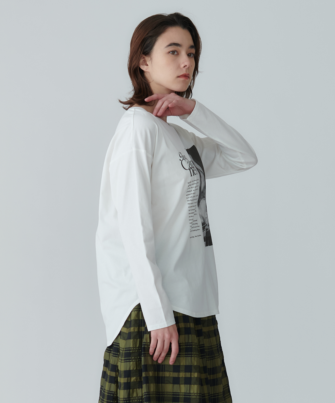 フォトプリントオーバーサイズロングTシャツ