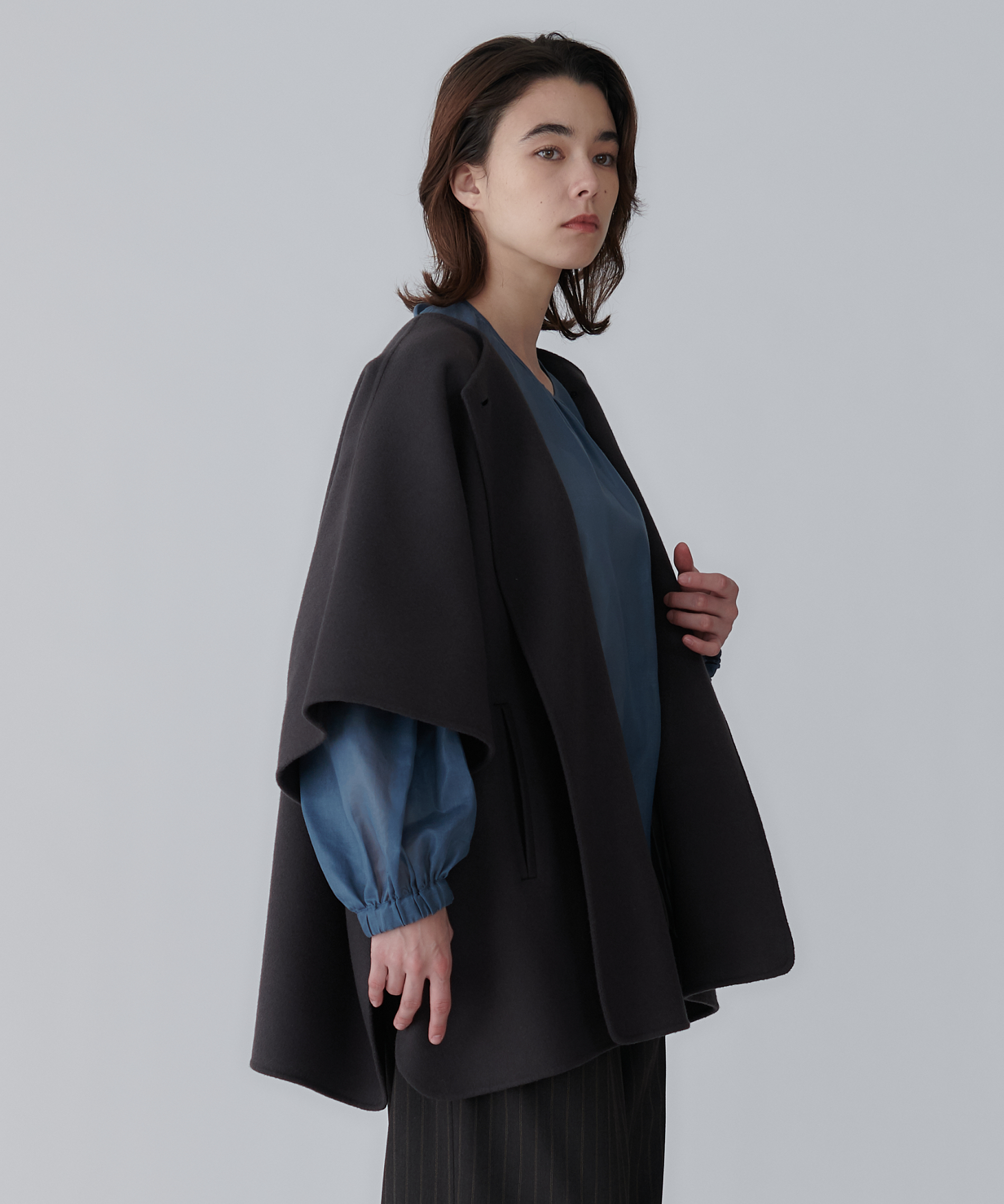 三陽商会 チェック柄フード付きポンチョ フリーサイズ 2025年最新三