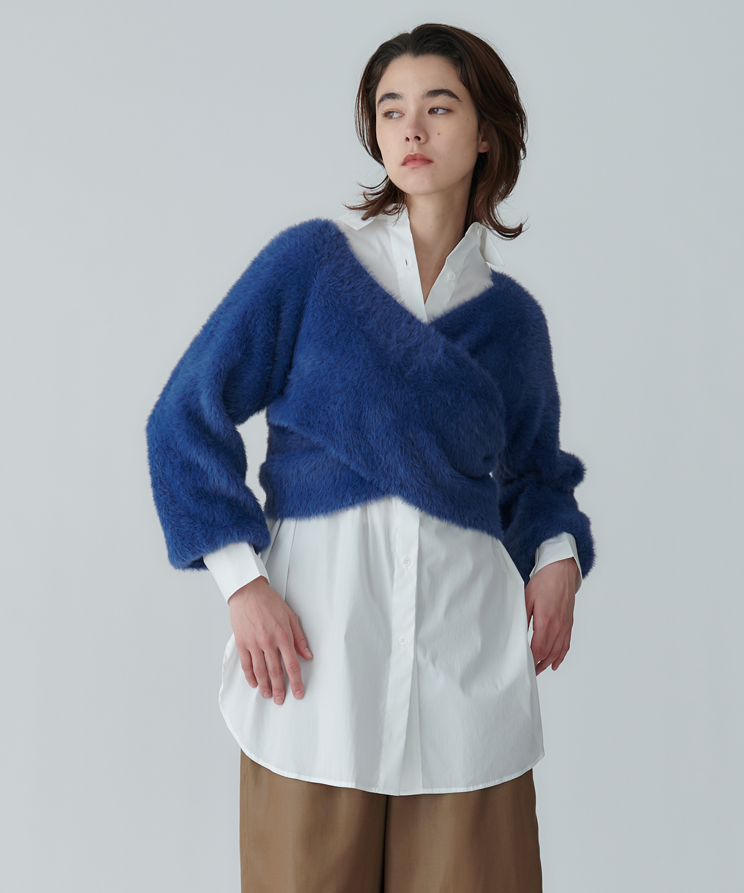 フェザーヤーンカシュクールニット