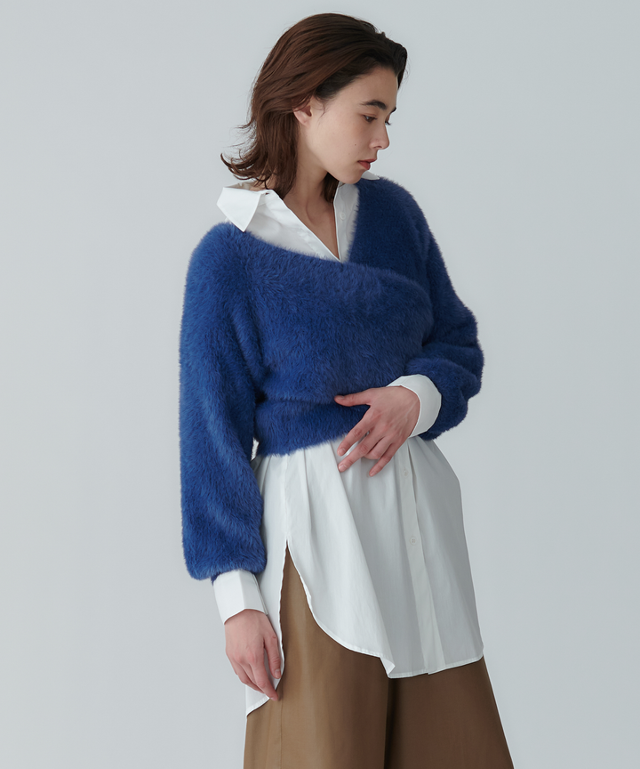 フェザーヤーンカシュクールニット