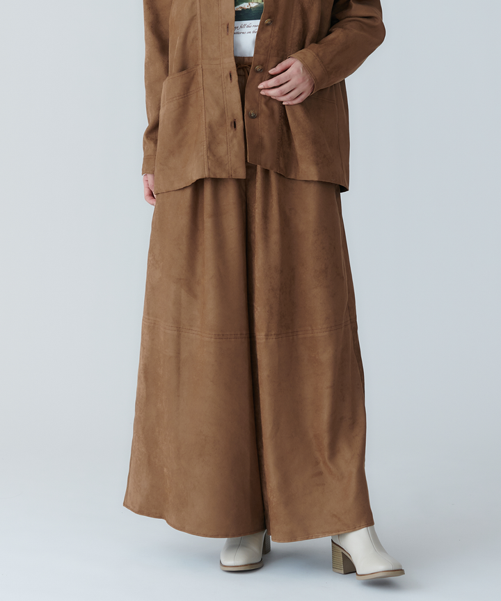 フェイクスエードワイドパンツ