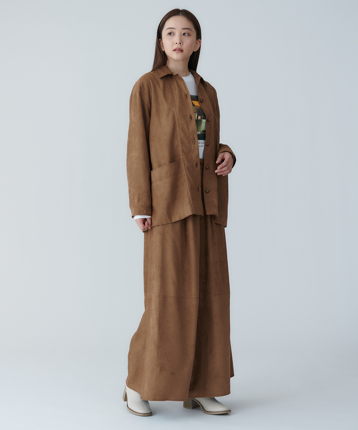 フェイクスエードワイドパンツ