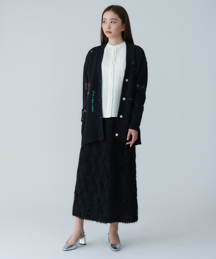 刺繍ロングカーディガン