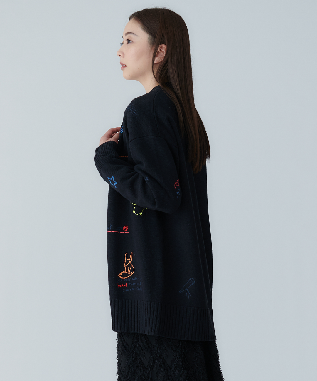 刺繍ロングカーディガン