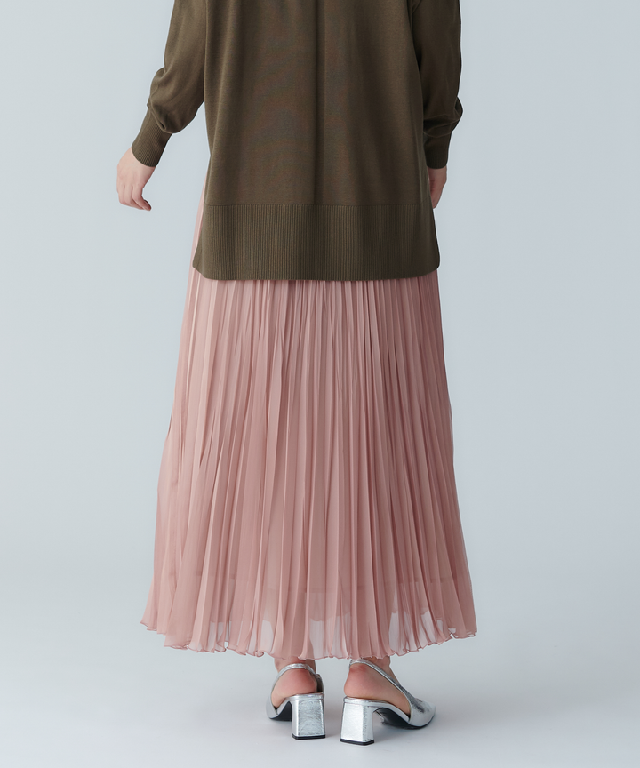 クールシャンブレーシフォンプリーツスカート