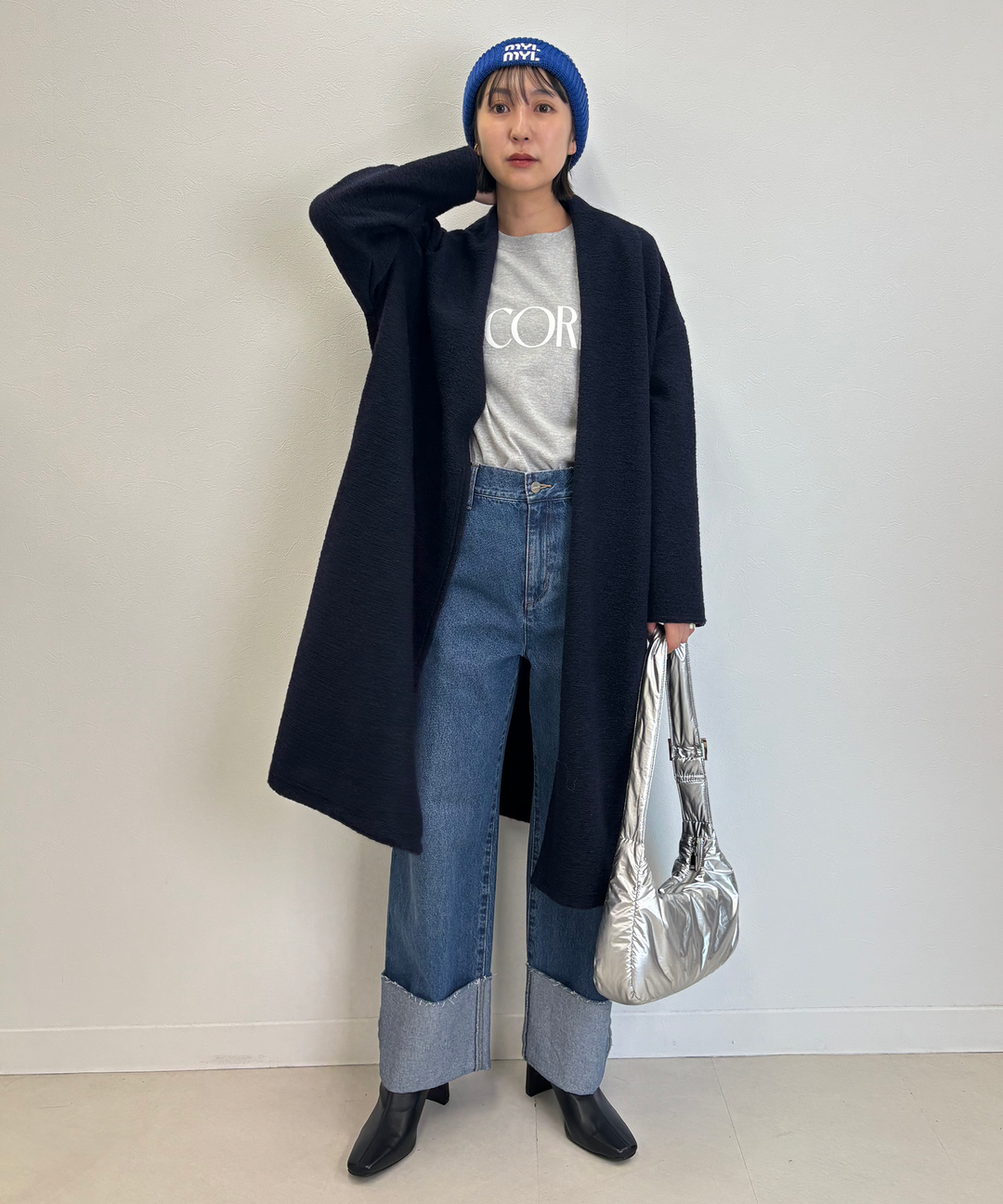 ロールアップストレートデニムパンツ