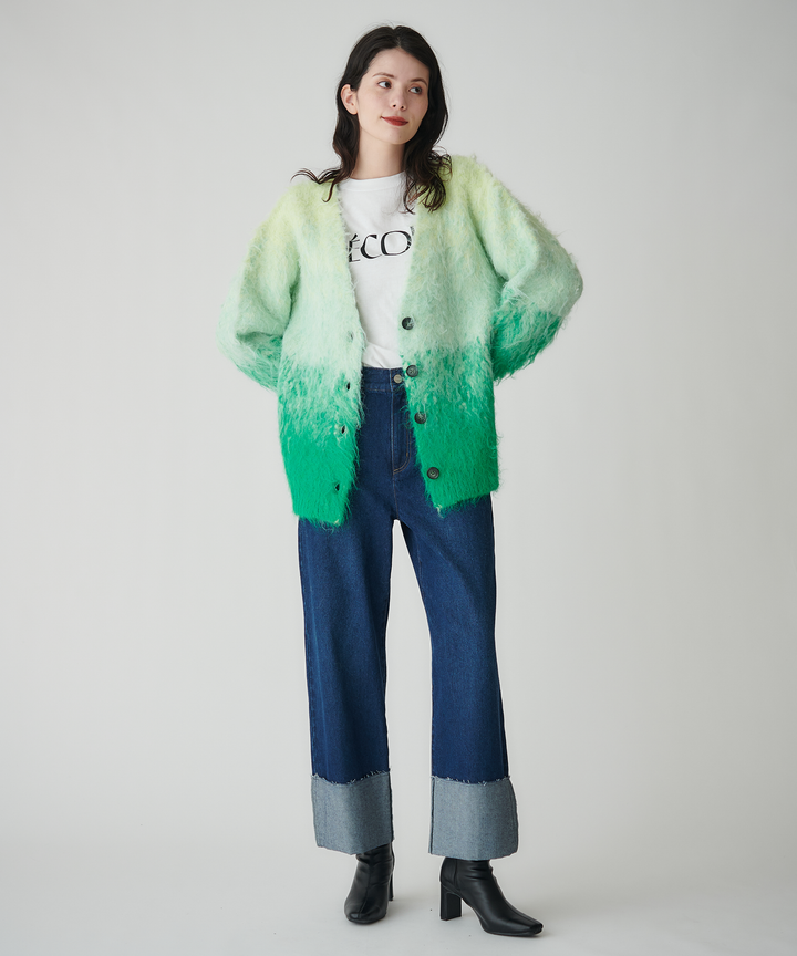 ロールアップストレートデニムパンツ