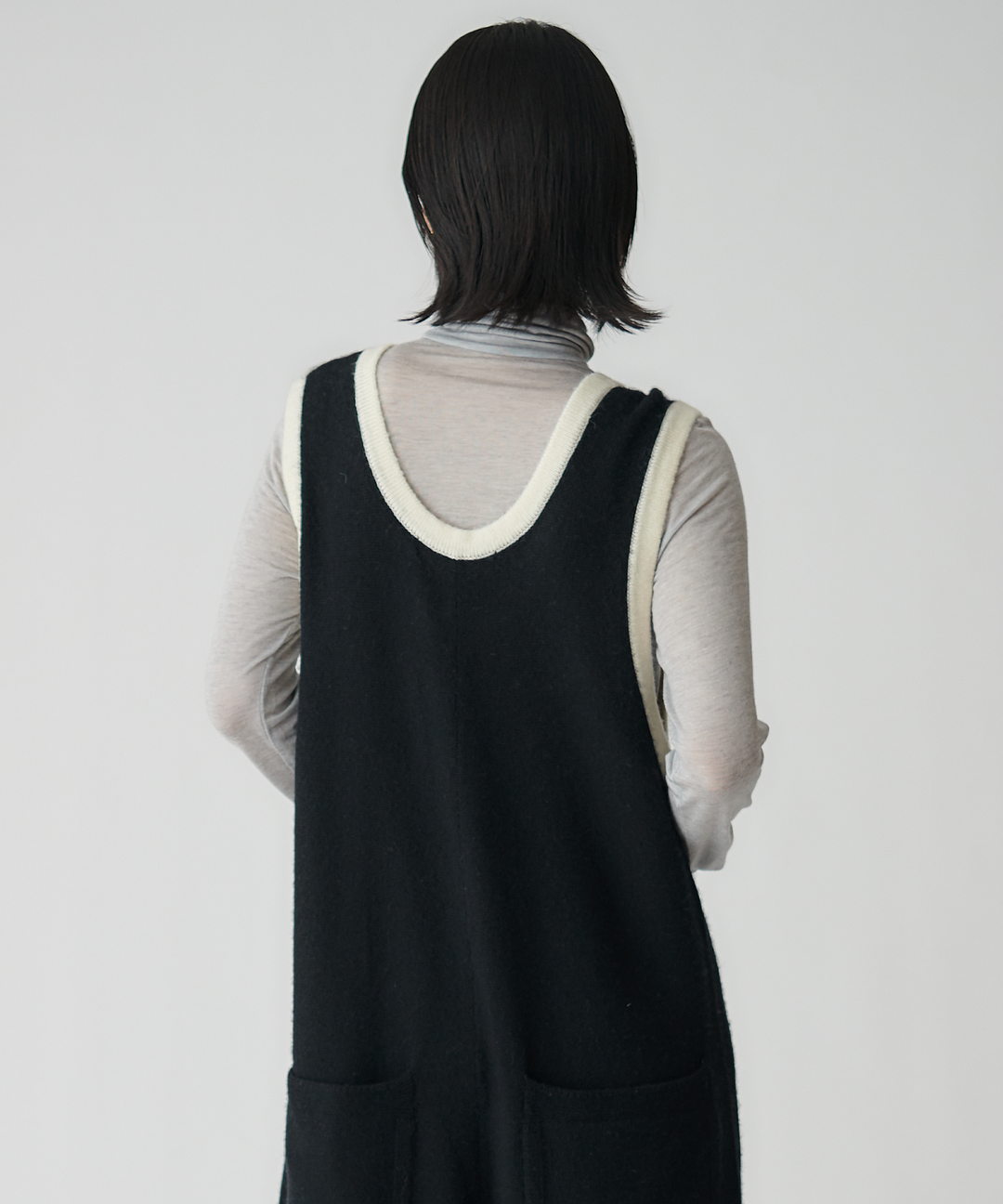 カシミアシルクシアージャージタートルネックトップス