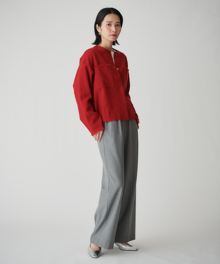 ハイウエスト起毛ワイドパンツ