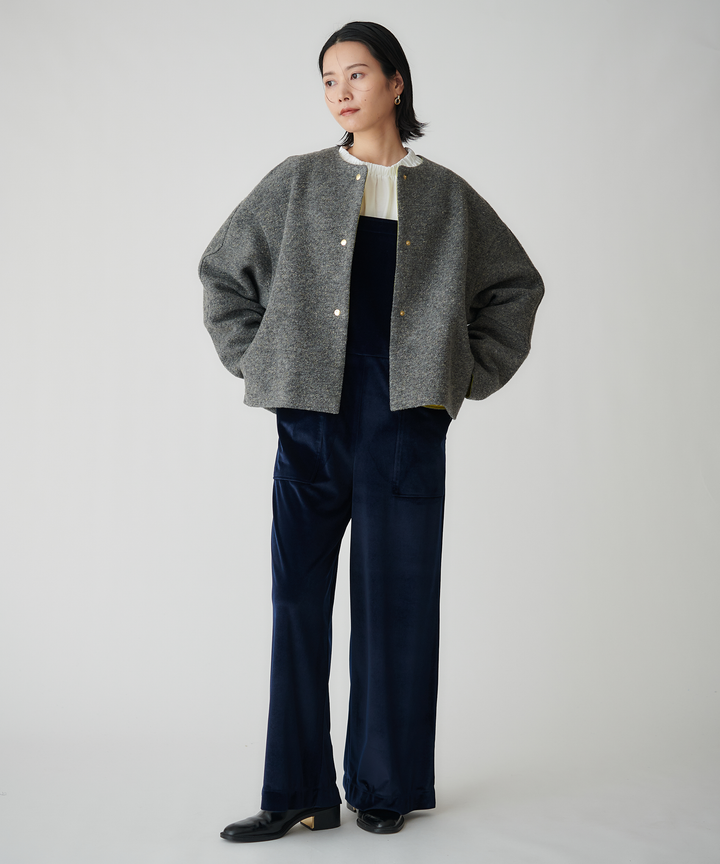 ダブルフェイスノーカラーコート