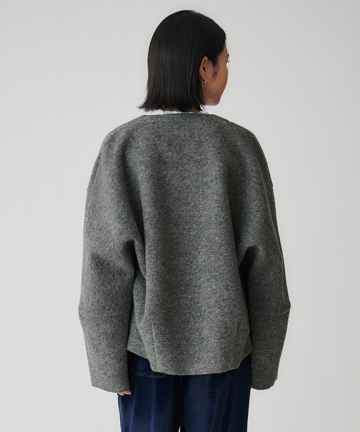 ダブルフェイスノーカラーコート