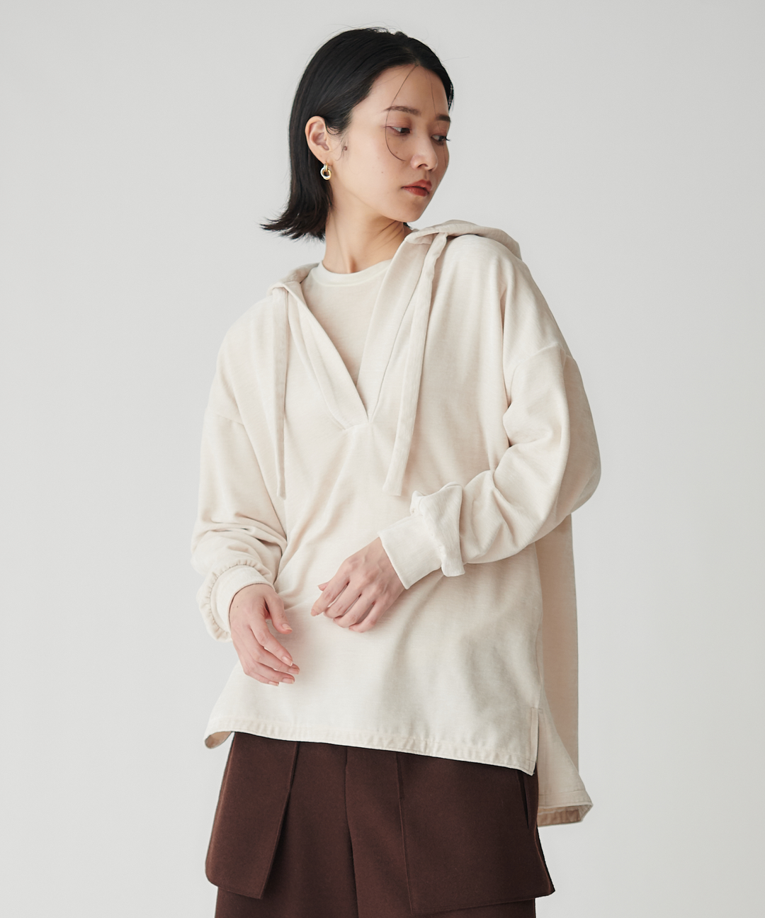 カシミアシルクシアージャージトップス