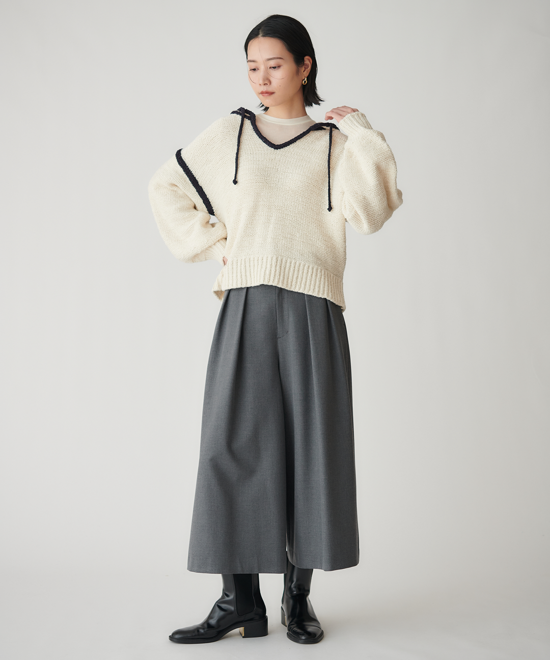 ハイウエストワイドパンツ