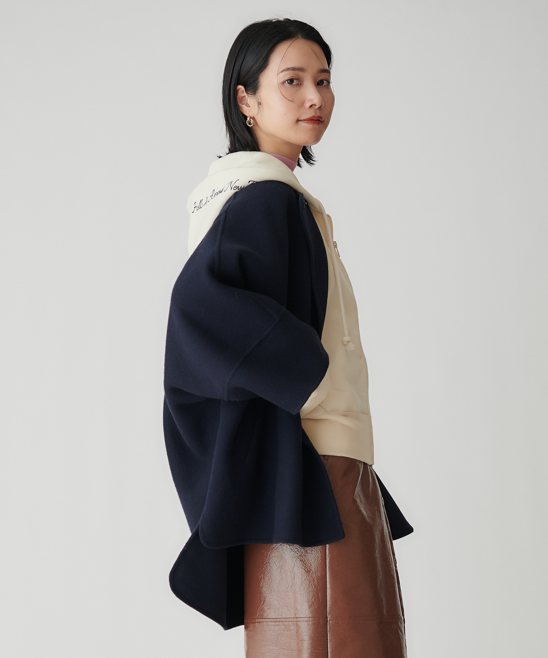 ノーカラーポンチョコート – FACE SANS FARD ノーカラーポンチョコート – FACE SANS FARD