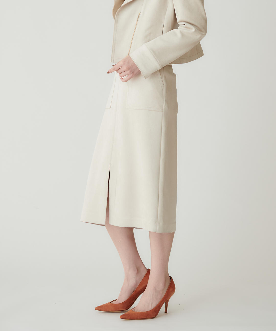 ストレッチフロントスリットスカート