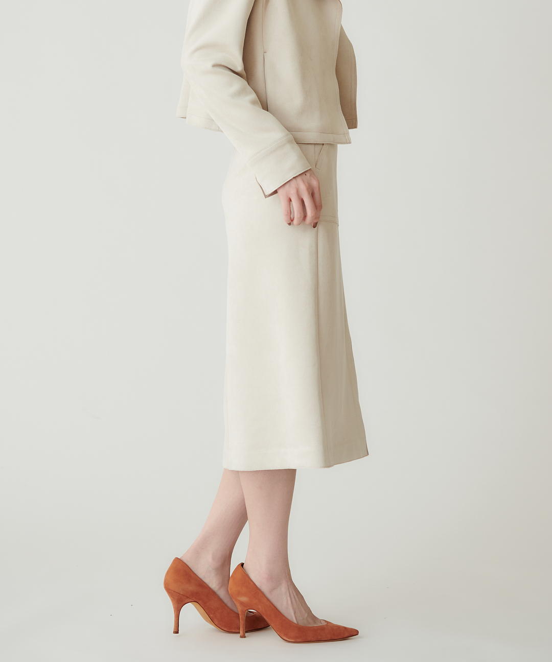 ストレッチフロントスリットスカート