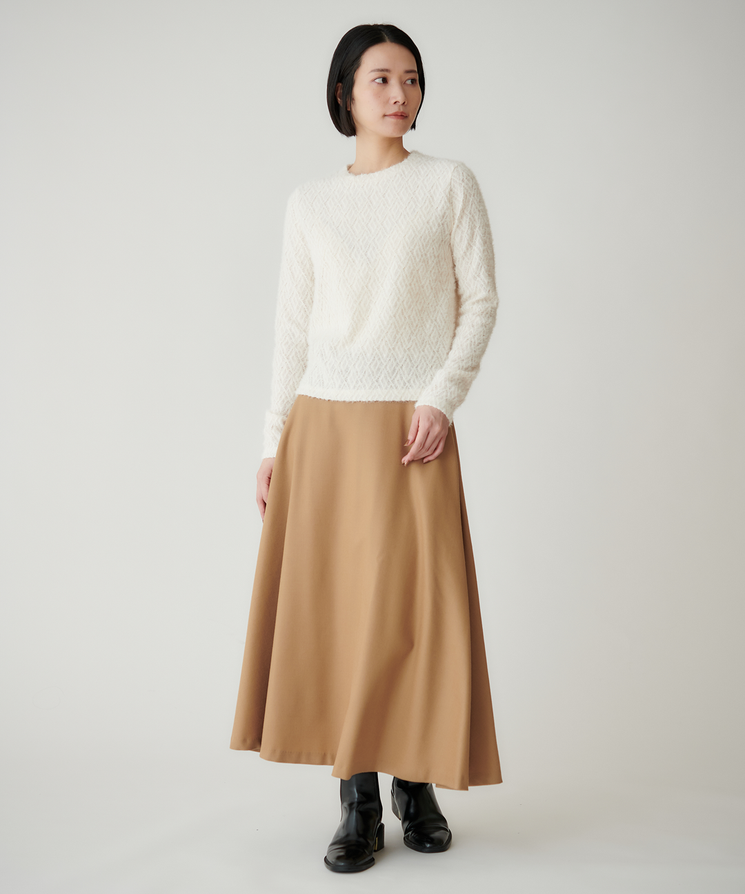 ウールサキソニーサーキュラースカート