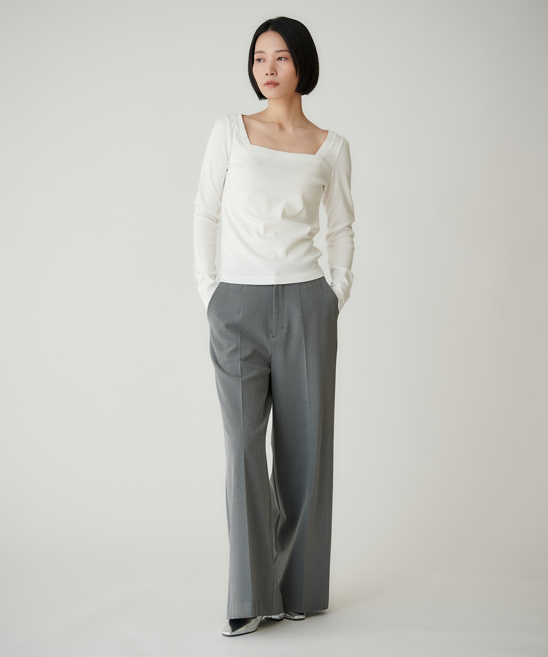 TRストレッチワイドパンツ