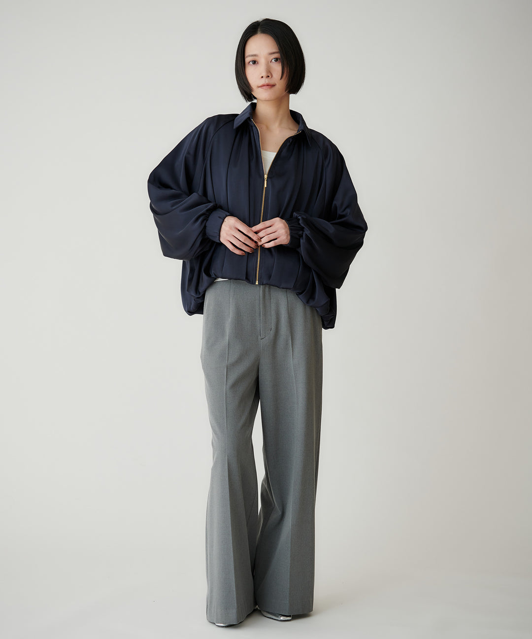 ヴィンテージサテン衿付きブルゾン