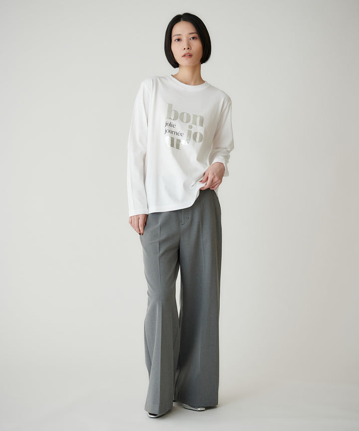 箔プリントロングスリーブTシャツ